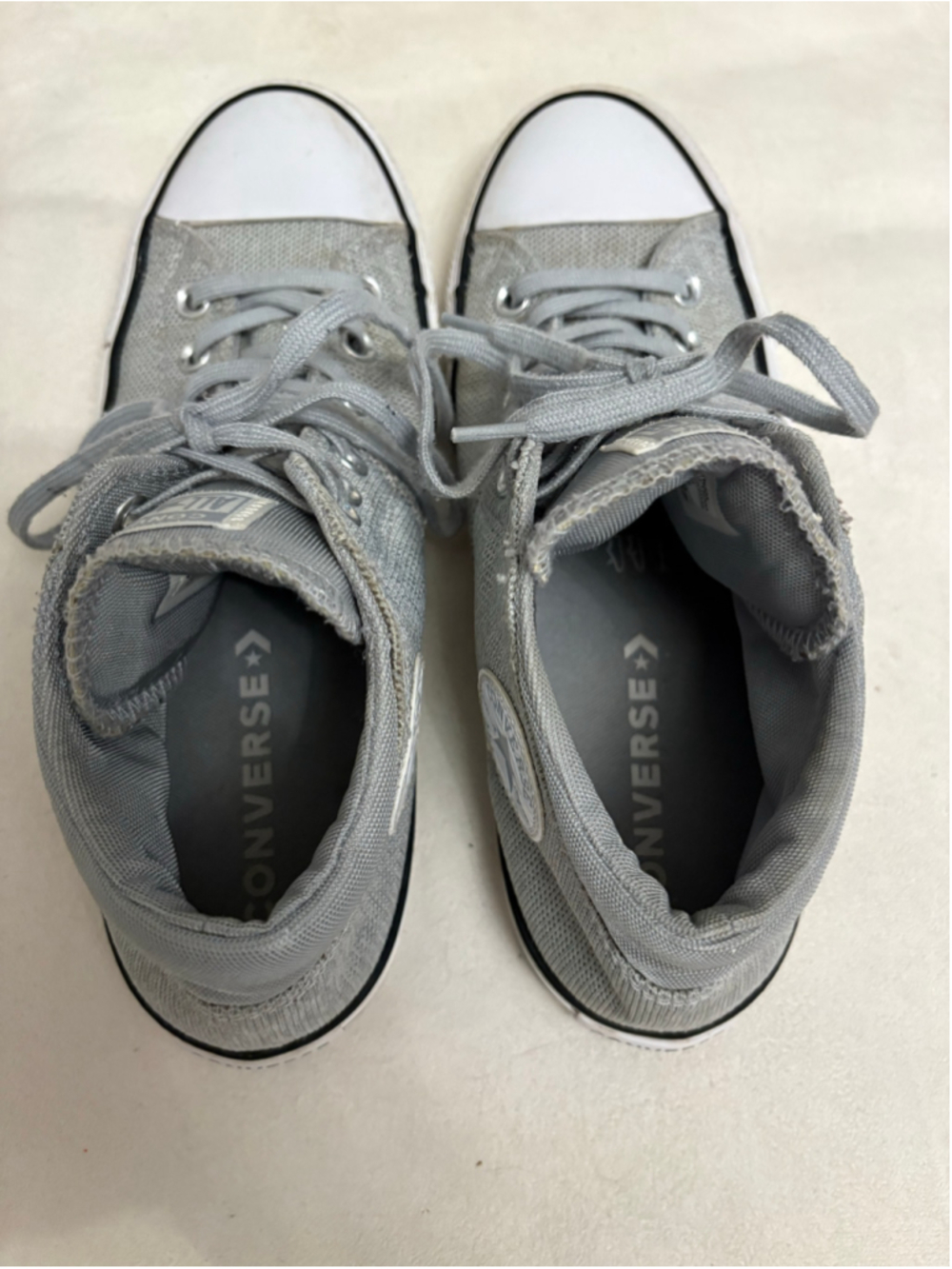 Women's Converse All Star High Top Sneakers Grey Size 10 - Picture 4 of 6